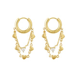earrings chain of hearts