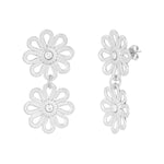 double flower earrings