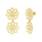 double flower earrings