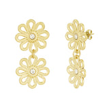 double flower earrings