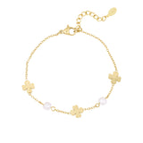 bracelet pearl and clover