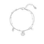 double bracelet with heart charm