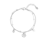 double bracelet with heart charm