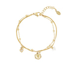 double bracelet with heart charm