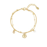 double bracelet with heart charm