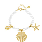 pearl bracelet with sea charms