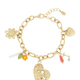 link bracelet with large charms