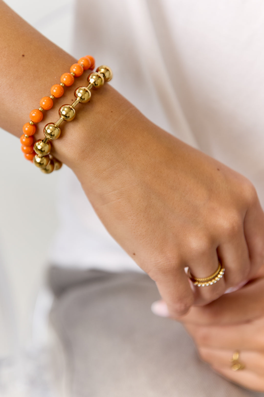 Linked bead bracelets