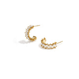 Earrings with zigzag stones