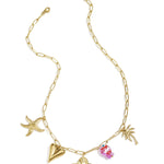 Necklace with large links and charms