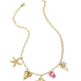 Necklace with large links and charms