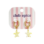 Earrings with spotted starfish