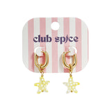 Earrings with spotted starfish