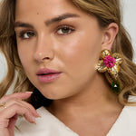 Iron Drop Earrings Flower Vacation Luxurious Series Women's jewelry