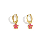 Stainless Steel Colorful Flower Earrings Stainless Steel