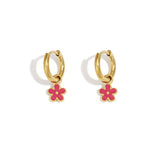 Stainless Steel Colorful Flower Earrings Stainless Steel