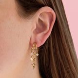 Triple earrings with star pendants