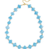 Bead necklace with clover beads