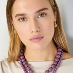 Necklace with large beads and front closure-15mm