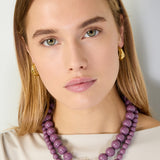 Necklace with large beads and front closure-15mm