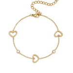 Heart bracelet with alternating stones