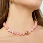 Statement necklace with heart-shaped beads