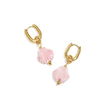 Squoval earrings with dangling shell