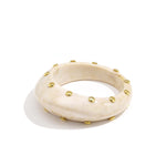 Resin bangle bracelet with studs