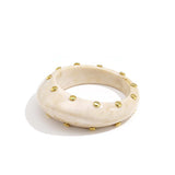 Resin bangle bracelet with studs