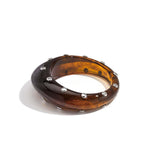 Resin bangle bracelet with studs
