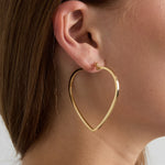 Minimalist heart hoop earrings