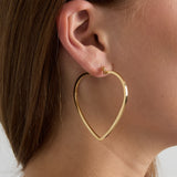 Minimalist heart hoop earrings
