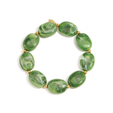 Beaded bracelet with oval and gold beads