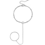 Handchain tennis-style with statement stone