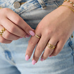 Ring heart connected - Silver Color color