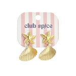 Earrings with starfish and shell