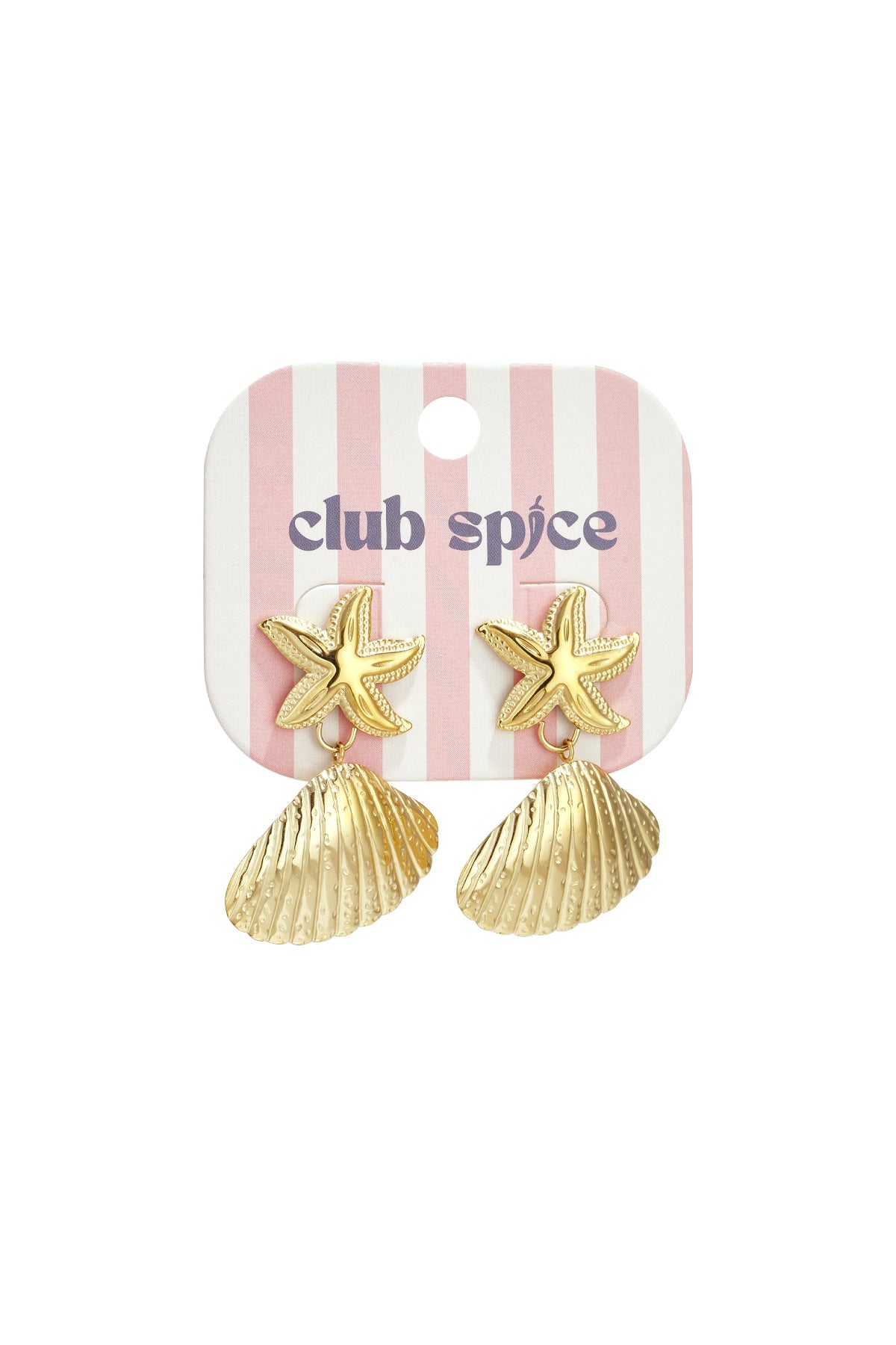 Earrings with starfish and shell