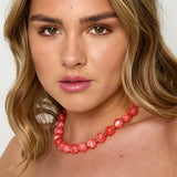 Bead necklace with gold beads 13.5mm