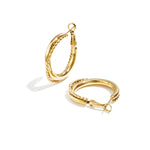 Double hoop earrings with twist detail