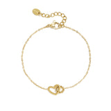 Bracelet with connected heart charm