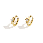 Hoop earrings with shooting star and stone