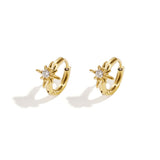 Hoop earrings with shooting star and stone