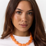 Necklace with squoval beads