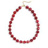 Bead necklace with gold beads 13.5mm