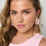Hoop earrings made of sequins and beads
