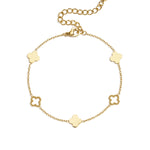 14K Gold Plated Stainless Steel Charm Bracelets Clover Simple Daily Simple Series Women's jewelry