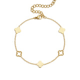 14K Gold Plated Stainless Steel Charm Bracelets Clover Simple Daily Simple Series Women's jewelry