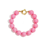 Bracelet with large beads and clasp at the front