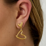 Earrings hanging hearts full and empty