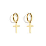 Stainless Steel Drop Earrings Cross Simple Daily Simple Series Women's jewelry